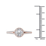 Yaffie Sparkling Rose Gold Diamond Halo Ring (1ct TDW) for Your Engagement