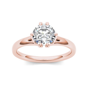 Rose Gold Diamond Engagement Ring with 1ct TDW by Yaffie
