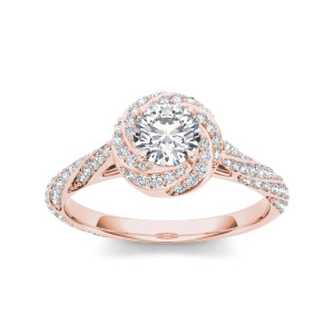 Swirled with Elegance: Yaffie Rose Gold Engagement Ring with 1ct TDW Diamond