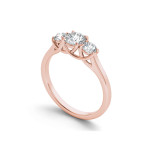 Sparkling Yaffie Anniversary Ring with 1ct TDW Rose Gold Diamond Trio