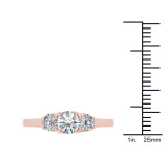 Sparkling Yaffie Anniversary Ring with 1ct TDW Rose Gold Diamond Trio