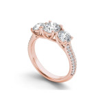 3-Stone Rose Gold Anniversary Ring with 2 1/4ct TDW Diamonds by Yaffie