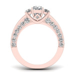 Yaffie Three-stone Ring: Diamond Princess-cut, Rose Gold with 2 2/5ct TDW