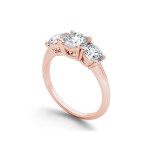3-stone Yaffie Ring with 2ct TDW Diamonds in Rose Gold