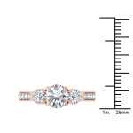 Anniversary Ring with Three Rose Gold Diamonds totaling 2 Carats by Yaffie