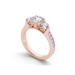 Anniversary Bliss: Yaffie 3-Stone Rose Gold Diamond Ring (2ct TDW)