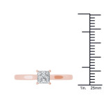 The Yaffie 3/4ct TDW Engagement Ring with Classic Princess-Cut Diamonds in Rose Gold