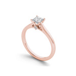 The Yaffie 3/4ct TDW Engagement Ring with Classic Princess-Cut Diamonds in Rose Gold