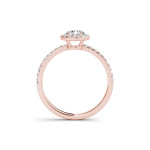 Rose Gold Diamond Halo Engagement Ring with 3/4 Carat TDW by Yaffie