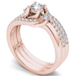 Elevate Your Charm with Yaffie Rose Gold Diamond Solitaire Set.