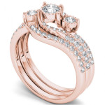 Elevate Your Charm with Yaffie Rose Gold Diamond Solitaire Set.