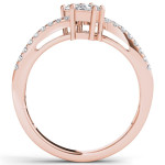 Two-Stone Diamond Engagement Ring in Yaffie Rose Gold, totaling 3/4 carats.