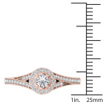 Sparkling Yaffie Rose Gold Engagement Ring with 5/8ct TDW Diamond Halo