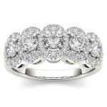 Radiant Yaffie White Gold Ring with 1.1 ct TDW and Exquisite Diamond Halo