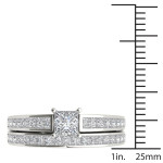 The Timeless Yaffie White Gold Engagement Ring Set with a 1 1/2ct TDW Diamond and One Band.
