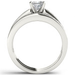 The Timeless Yaffie White Gold Engagement Ring Set with a 1 1/2ct TDW Diamond and One Band.