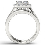 Shine Bright with Yaffie Diamond Halo Bridal Set in White Gold (1 1/2ct TDW)