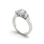 Anniversary Delight: White Gold Diamond Three-Stone Ring with 1 1/2ct TW