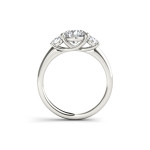 Sparkling Yaffie 1 1/2ct TDW Three Stone Diamond Engagement Ring in White Gold