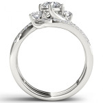 Yaffie White Gold Bypass Bridal Ring Set with 1 1/4ct TDW Sparkling Diamonds