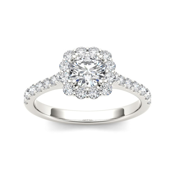 Sparkling Yaffie White Gold Engagement Ring with 1 1/4ct TDW Diamond Halo