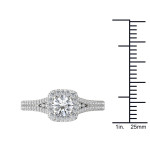 Engage with Elegance: Yaffie 1 1/4ct TDW Diamond Split-Shank Halo Ring in White Gold