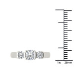 Anniversary Ring with 1 1/4ct TDW Diamonds and Three Stone Design in White Gold by Yaffie