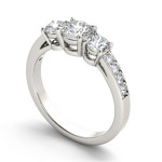 Triple Diamond Brilliance: Yaffie White Gold Three Stone Ring with 1 1/4ct TDW Diamonds in White H-I