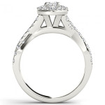 Oval Diamond Halo Engagement Ring - White Gold, 1 1/4ct TDW, by Yaffie