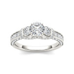 Celebrate Your Love with Yaffie White Gold 1 1/5ct TDW Diamond 3-stone Ring for Anniversaries.