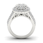 Yaffie Diamond Cluster Halo Engagement Ring, 1 3/4ct TDW, in White Gold.