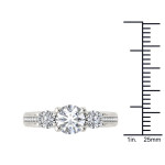 White Gold 1.75ct Diamond Three-Stone Anniversary Ring by Yaffie