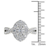 Stylish Yaffie Oval Diamond Halo Engagement Ring in White Gold with 1 3/4ct TDW