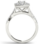 Stylish Yaffie Oval Diamond Halo Engagement Ring in White Gold with 1 3/4ct TDW
