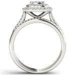 Sparkling Bliss: Yaffie White Gold Diamond Halo Bridal Set