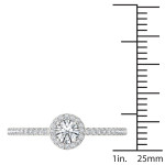 Sparkling Yaffie Engagement Ring with 1/2ct Diamond Halo in White Gold