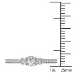 Yaffie Three-Stone White Gold Ring with 1/2ct TDW Diamonds, perfect for your anniversary.