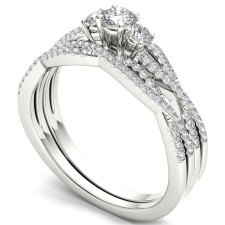 Yaffie White Gold Diamond Anniversary Ring with 3 Stones - Pure Craftsmanship