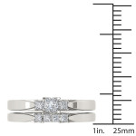 Elegant Trio Diamond Engagement Ring Set with White Gold Band
