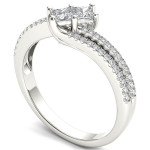 Yaffie White Gold Two-Stone Diamond Engagement Ring with a 1/2ct TDW