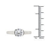 White Gold Half-Bezel Engagement Ring with 1ct TDW Diamonds by Yaffie
