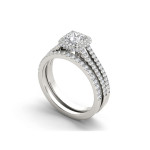 Yaffie Princess-cut diamond ring with 1ct TDW in White Gold Engagement Ring.