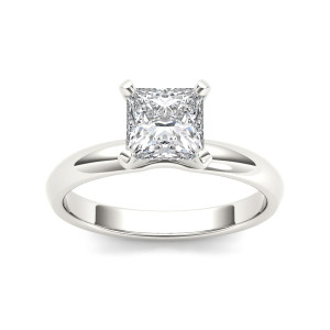 White Gold 1ct TDW Diamond Princess-cut Solitaire Engagement Ring - Custom Made By Yaffie™