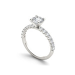 White Gold Engagement Ring with 1 Carat TDW Round-cut White Diamond from Yaffie