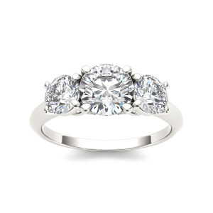 Yaffie 3-Stone White Gold Diamond Engagement Ring with 2ct TDW