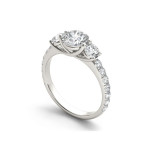 Anniversary Ring with Three Beautiful White Gold Diamonds Totaling 2ct TDW by Yaffie