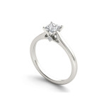 White Gold Princess-Cut Diamond Engagement Ring with 0.75ct Total Diamond Weight by Yaffie.