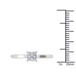 White Gold Princess-Cut Diamond Engagement Ring with 0.75ct Total Diamond Weight by Yaffie.