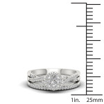 White Gold Diamond Halo Bridal Set with 5/8ct TDW, by Yaffie