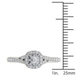Sparkling Yaffie Diamond Halo Engagement Ring in 5/8ct White Gold